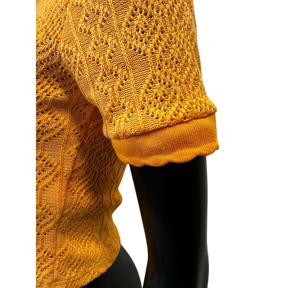 NWT ZARA Tangerine Crochet Scallop Trim Top Tshirt Sz S - Picture 5 of 10